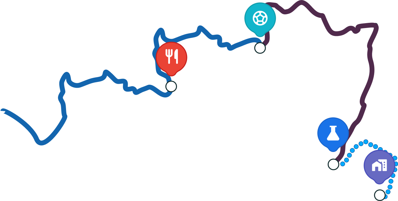 Decorative map route